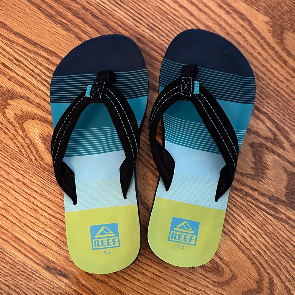 Reef Black and Teal Flip Flops